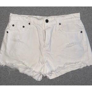 Pistola Womens White Distressed Cutoff Shorts Size 26 High Rise Beachy Boho